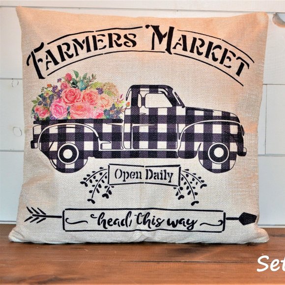 NEW - Set of 2 Farmhouse Buffalo Plaid Pillow Covers - Picture 2 of 4